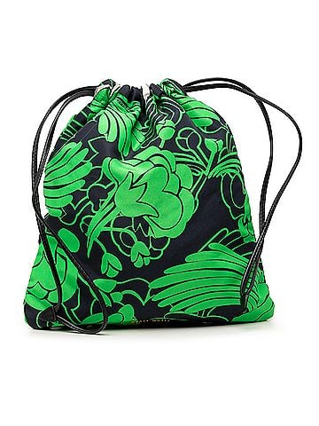 Miu Miu Canvas Floral Botanical Print Drawstring Pouch (view 1)