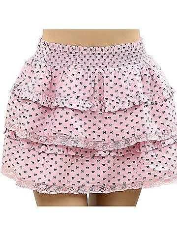 LoveShackFancy loveshackfancy ruffle bow girls mini skirt Casual Skirt (view 2)