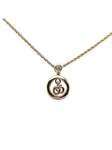 Dior Gold Plated CD Logo Strass Pendant Necklace (view 1)