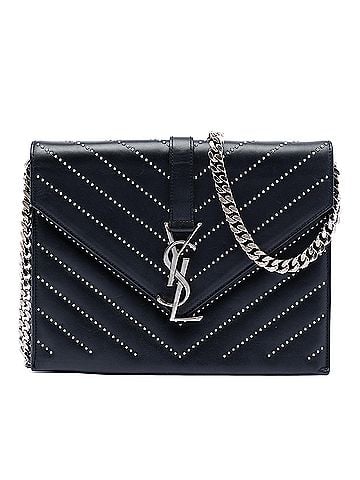 Saint Laurent Studded Chevron Calfskin Monogram Envelope Chain Flap (view 1)