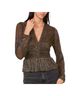 Parker Stripes Solid Gold Black Long Sleeve T-Shirt Size S - photo 1