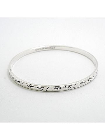Tiffany & Co. Tiffany &amp; Co. Notes I Love You Bangle, Sterling Silver 925, Women's (view 2)