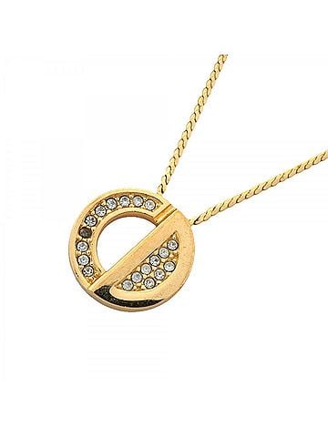 Christian Dior Christian Dior Necklace, GP Plated, Rhinestone, Gold, Women's (view 1)