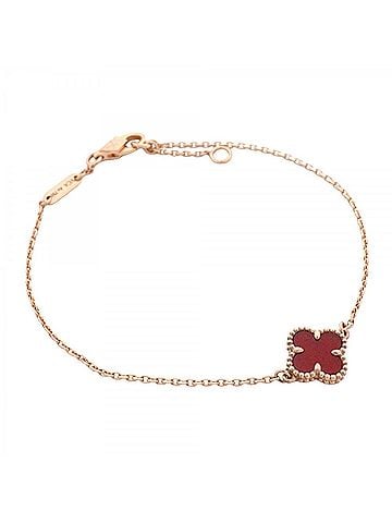 Van Cleef & Arpels Van Cleef &amp; Arpels Sweet Alhambra Bracelet, 18K Pink Gold with Carnelian Red, for Women (view 1)