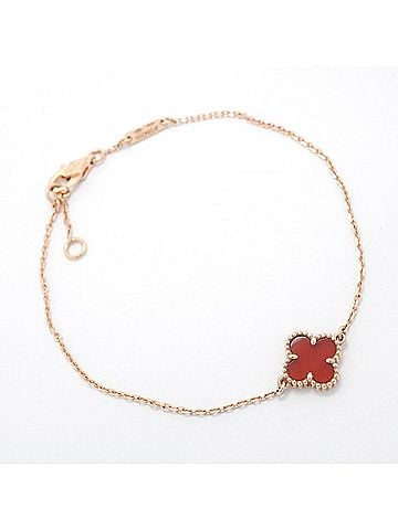 Van Cleef & Arpels Van Cleef &amp; Arpels Sweet Alhambra Bracelet, 18K Pink Gold with Carnelian Red, for Women (view 2)
