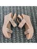 Tory Burch 100% Leather Graphic Tan Silver Sandals Size 8 1/2 - photo 4