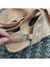 Tory Burch 100% Leather Graphic Tan Silver Sandals Size 8 1/2 - photo 3