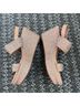 Tory Burch 100% Leather Graphic Tan Silver Sandals Size 8 1/2 - photo 5