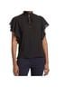 T Tahari 100% Polyester Solid Black Short Sleeve Blouse Size 3X - photo 1