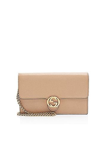Gucci Gucci Grained Calfskin Interlocking G Chain Wallet (view 1)