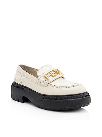 Fendi Fendi Leather Fendigraphy Platform Loafers - Size 10 / 40 (view 1)