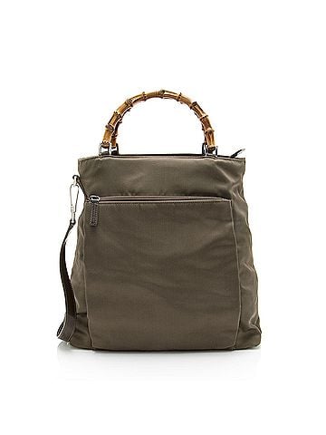 Gucci Gucci Vintage Quilted Nylon Bamboo Tote (view 1)