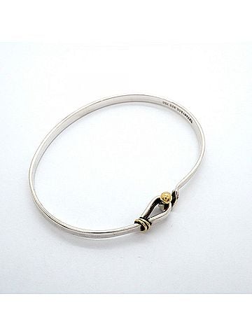 Tiffany & Co. Tiffany &amp; Co. Hook Eye Bangle, 18K Yellow Gold (KYG), Sterling Silver 925, for Men and Women (view 2)