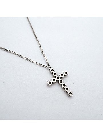 Tiffany & Co. Tiffany &amp; Co. Jazz Cross Necklace, 11PD (Pt950) Platinum Diamond, Ladies' Necklace (view 2)