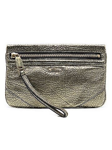 Burberry Metallic Grained Leather Wristlet Clutch (view 1)
