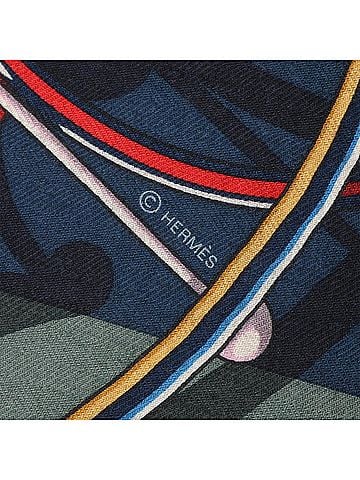 Hermès Voitures En Equilibre Cashmere Silk Shawl 140 (view 2)