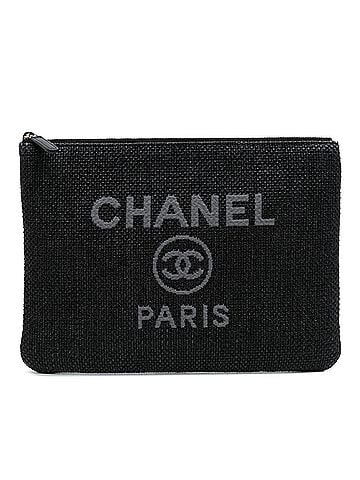 Chanel Medium Straw Deauville O Case Clutch (view 1)