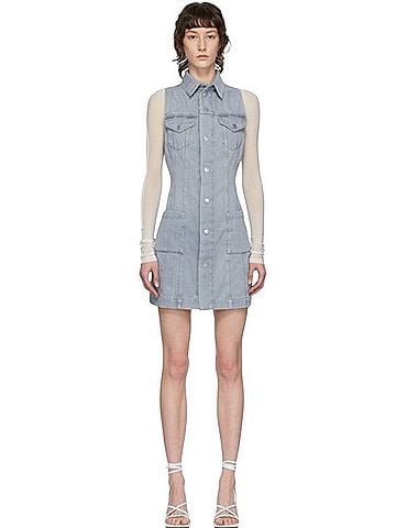 Helmut Lang Denim Femme Dress Casual Dress (view 1)