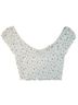 Primark Floral White Blue Green Short Sleeve Top Size M - photo 2