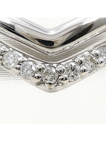 Unbranded 18K (18-karat white gold) ring with 0.09ct diamond, card design, total weight 3.1g, jewelry. (view 2)
