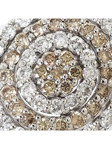 Unbranded 18K (18-karat white gold) ring, 1 brown diamond, 1.70ct card included, total weight 8.9g, jewelry. (view 2)