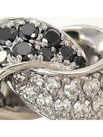 Unbranded 18K (18-karat white gold) ring, 1 black diamond, 0.59ct card included, total weight 7.8g, jewelry. (view 2)