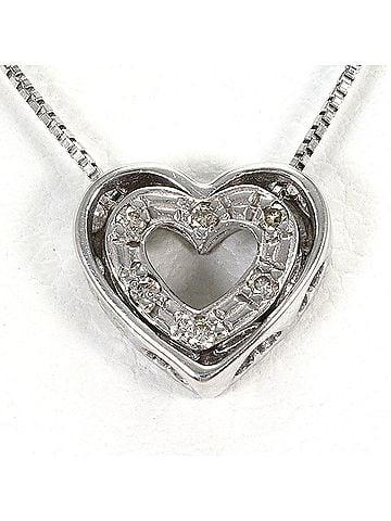 Unbranded K10 10K WG White Gold Necklace with 0.08ct Diamond, Total Weight 1.5g, 42cm, Jewelry (view 1)