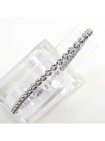 Unbranded K14 14K WG White Gold Bracelet with 1.00ct Diamond, Card Included, Total Weight 5.7g, 19.5cm, Jewelry (view 1)