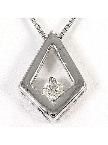Unbranded 18K (18-karat white gold) WG (White Gold) Necklace with 0.14ct Diamond, Total Weight 4.0g, 45cm Length, Jewelry (view 1)