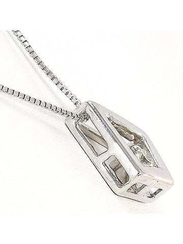 Unbranded 18K (18-karat white gold) WG (White Gold) Necklace with 0.14ct Diamond, Total Weight 4.0g, 45cm Length, Jewelry (view 2)