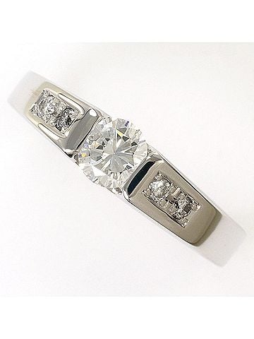 Unbranded K10 10K WG White Gold Ring - 1 Diamond 0.335 ct, 0.07ct VVS2 Cut, Certified, Total Weight 2.8g, Jewelry (view 1)