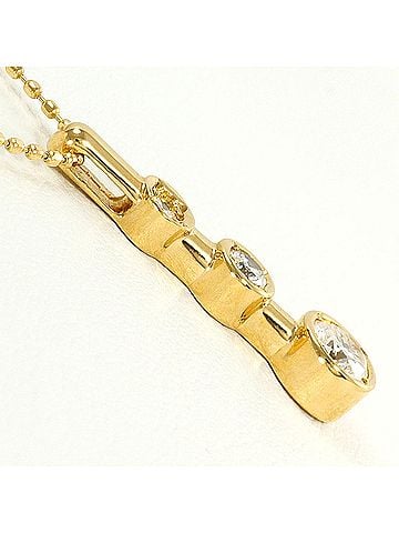 Unbranded 18K (18-karat) Yellow Gold Necklace with 0.30ct Diamond, Total Weight 2.6g, 44cm Length, Jewelry (view 2)