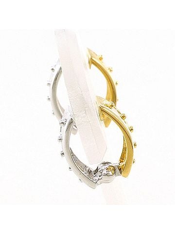 Unbranded 18K (18-karat gold) Yellow Gold (YG) Earrings, 14K White (K14) Total Weight 2.9g, Jewelry (view 2)
