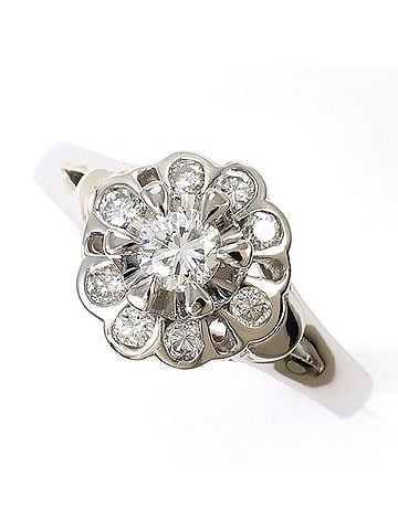 Unbranded PT900 Platinum Ring, 1 Diamond (0.21ct), Total Weight 5.3g, Jewelry (view 1)