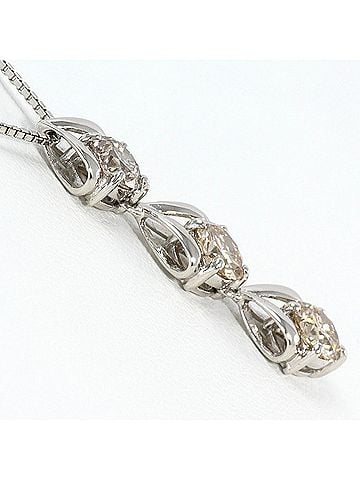 Unbranded PT900 Platinum / PT850 Necklace with Brown Diamond 1.00ct, Card, Total Weight 3.9g, 40cm, Jewelry (view 2)