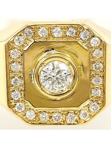 Unbranded 18K (18-karat) Yellow Gold Ring with Diamonds: 0.311ct and 0.28ct, Total Weight: 17.7g, Jewelry (view 2)