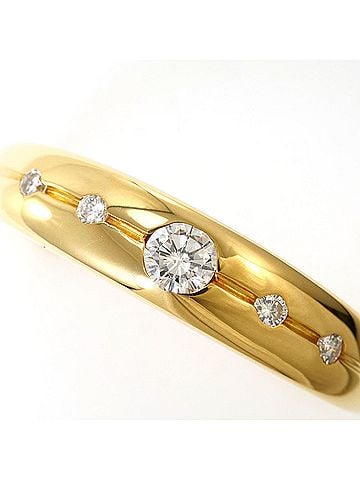 Unbranded 18K (18-karat) Yellow Gold Ring with 0.17ct Diamond, Total Weight 3.4g, Jewelry (view 2)