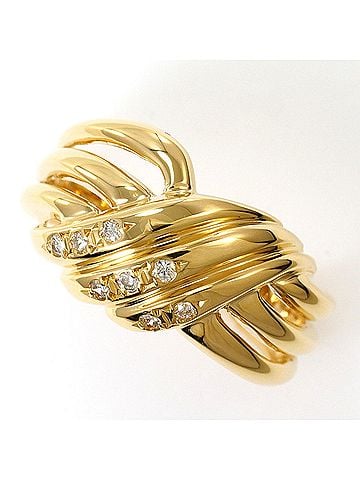 Unbranded 18K (18-karat) Yellow Gold Ring with 0.08ct Diamond, Total Weight 4.6g, Jewelry (view 1)
