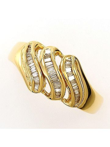Unbranded 18K (18-karat) Yellow Gold Ring with 0.17ct Diamond, Total Weight 4.1g, Jewelry (view 1)