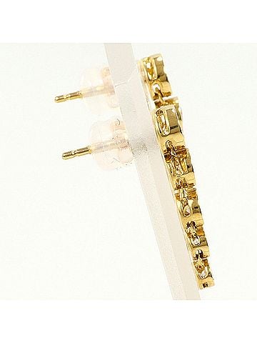 Unbranded 18K (18-karat) Yellow Gold (YG) Earrings with 0.25 ct Diamonds, Total Weight 2.3g, Jewelry (view 2)