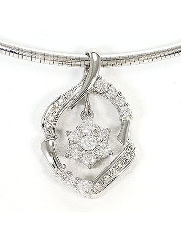 Unbranded PT900 Platinum / PT850 Necklace with 1.00ct Diamond, Total Weight 19.7g, 40cm Length, Jewelry (view 1)