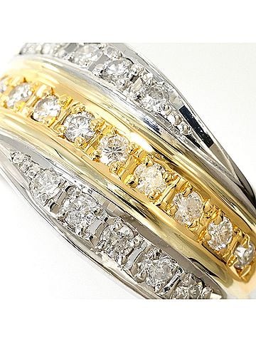 Unbranded PT900 Platinum 18K Yellow Gold Ring, 1 Diamond 0.50ct, Total Weight 5.7g, Jewelry (view 2)