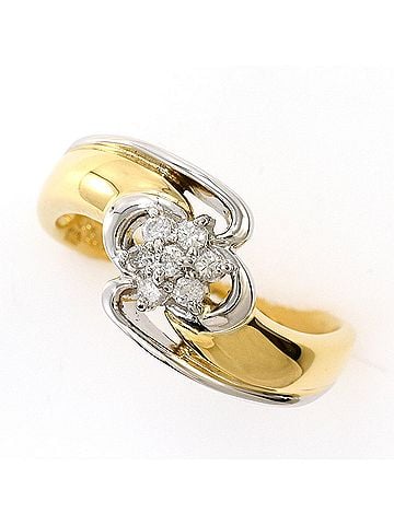 Unbranded PT850 Platinum 18K Yellow Gold Ring with 0.11ct Diamond, Total Weight 5.3g, Jewelry (view 1)