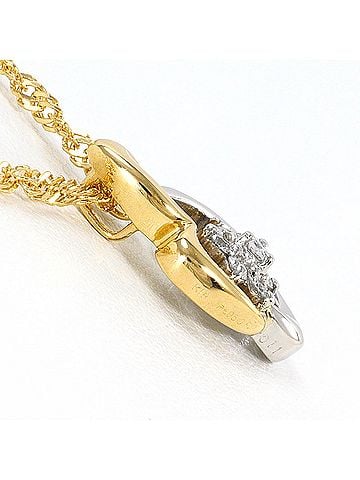 Unbranded PT850 Platinum 18K Yellow Gold Necklace with 0.11ct Diamond, Total Weight 5.3g, 40cm Length, Jewelry (view 2)