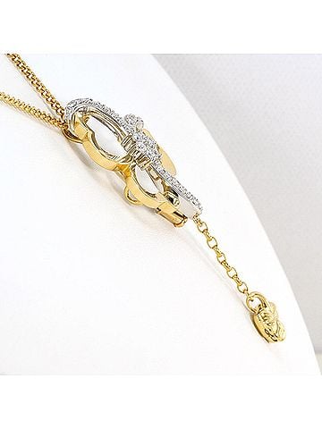 Unbranded PT900 Platinum 18K Yellow Gold Necklace with 0.55 ct Diamond, Total Weight 15.1g, 41cm Length, Jewelry (view 2)