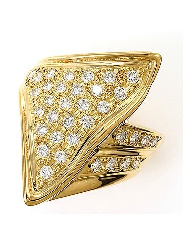 Unbranded 18K (18-karat) Yellow Gold Ring, 1 Diamond, 0.57ct, Total Weight 6.6g, Jewelry (view 1)