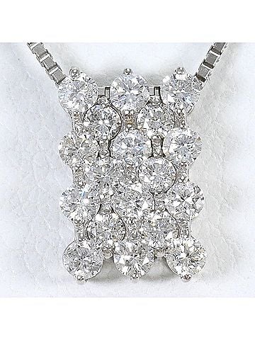 Unbranded 18K (18-karat white gold) necklace with 0.50 ct diamond, total weight 2.5g, 45cm length. Jewelry. (view 1)