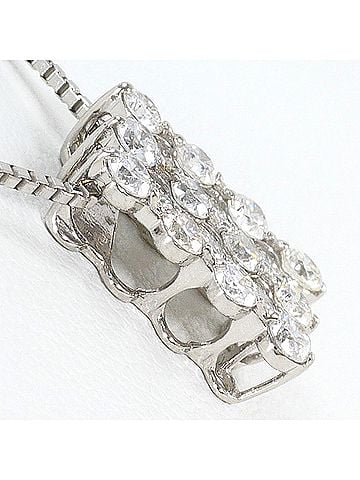 Unbranded 18K (18-karat white gold) necklace with 0.50 ct diamond, total weight 2.5g, 45cm length. Jewelry. (view 2)