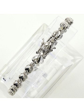 Unbranded 18K (18-karat white gold) bracelet with 0.75 ct diamonds, total weight 10.2g, 16.5cm length. Jewelry. (view 2)