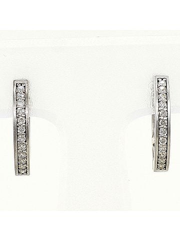 Unbranded 18K (18-karat white gold) earrings with 0.10ct diamonds, total weight 4.0g, jewelry. (view 1)